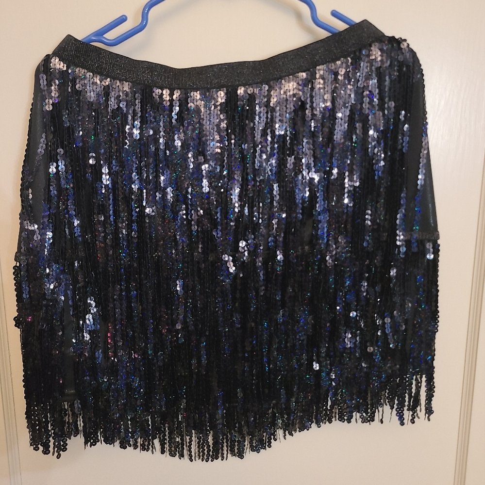 Fame H W Sequin Skirt Black main image 0